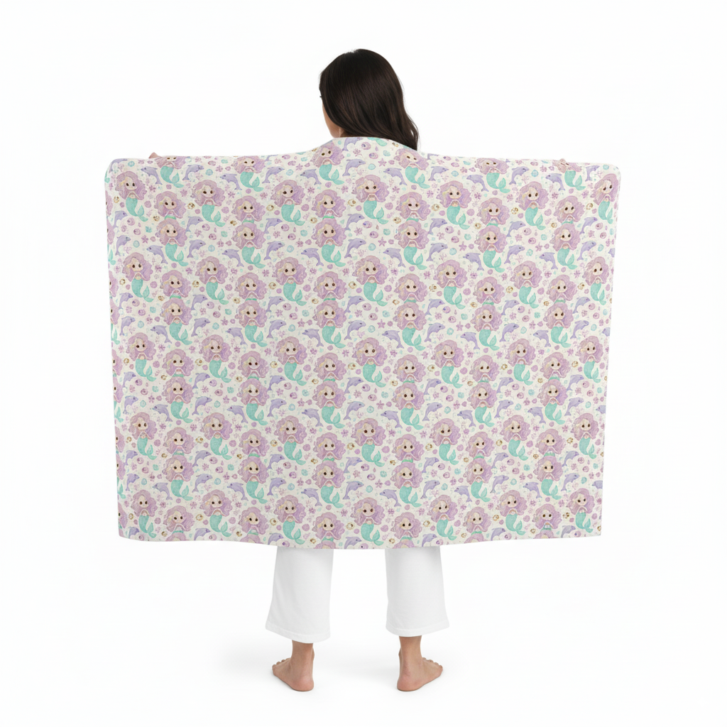 Koc polarowy z kapturem